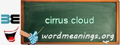 WordMeaning blackboard for cirrus cloud